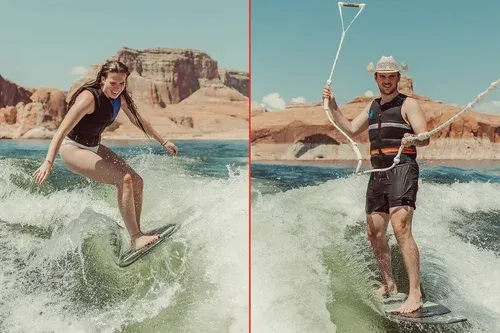 people wakesurfing