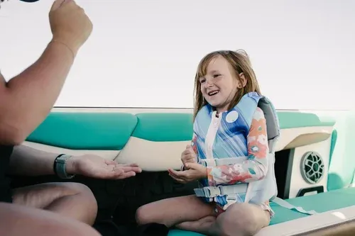 a girl on a boat