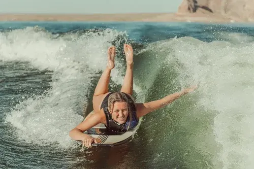 people wakesurfing