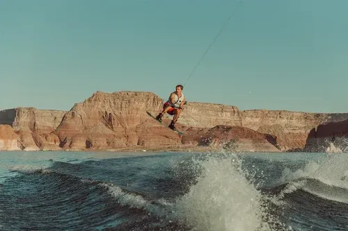 people wakesurfing
