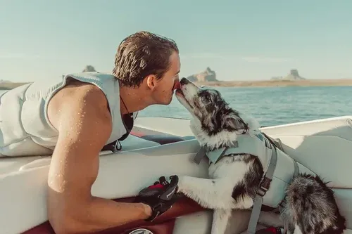 person on a boat