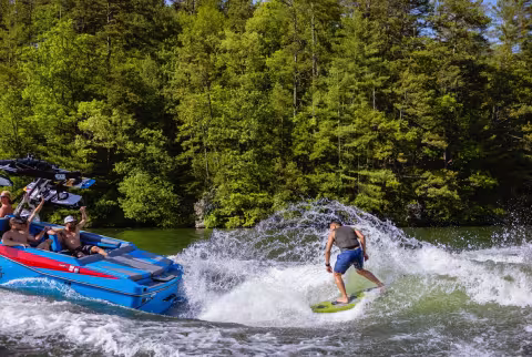 person wakeboarding