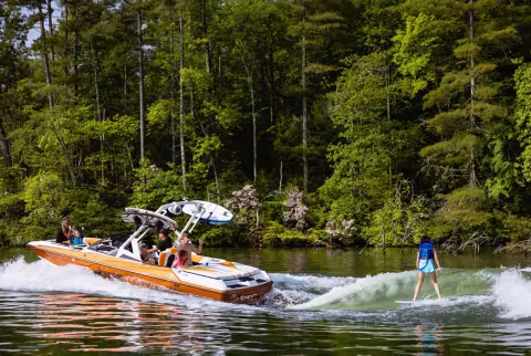 person wakeboarding