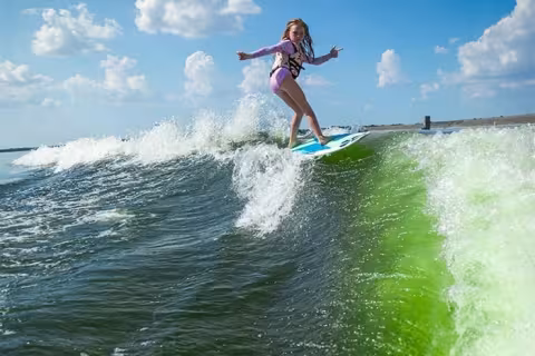 girl wakeboarding